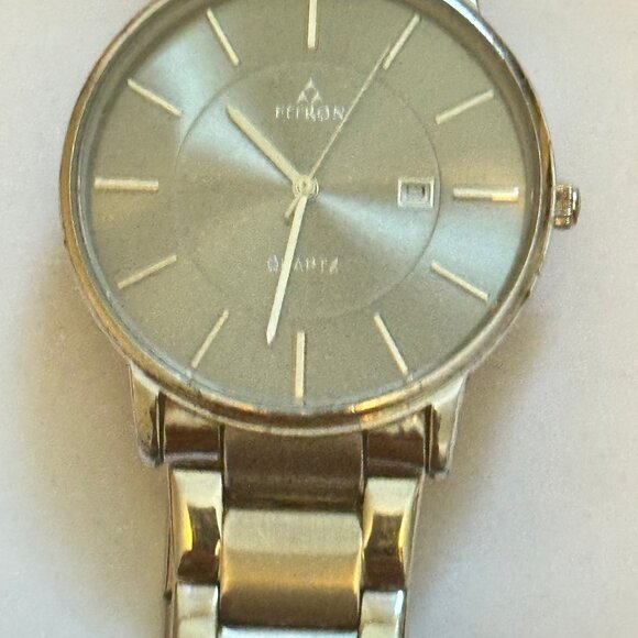 FITRON Quartz Watch Stainless Steel Case, Band and Back Men Japan, W/Pillow - Picture 4 of 7